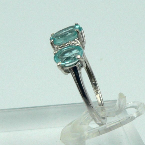 Sz 6 Genuine Madagascar Paraiba Apatite Ring NWOT - Picture 3 of 5
